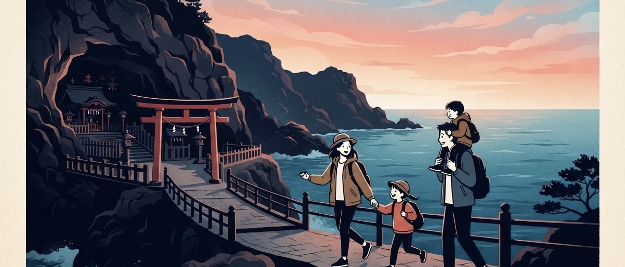 宮崎旅行するイラスト