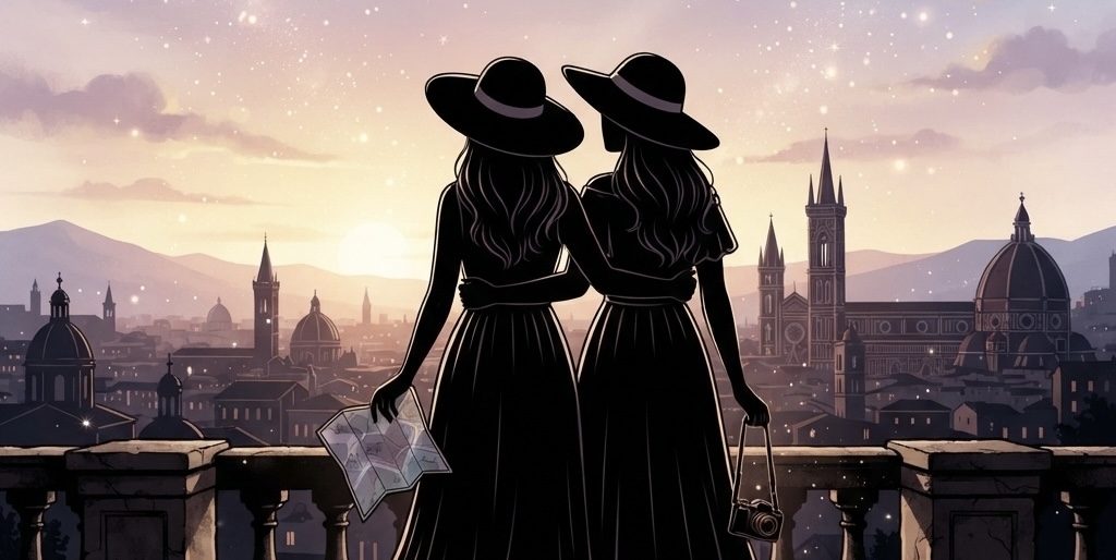 仲良し姉妹のイラスト